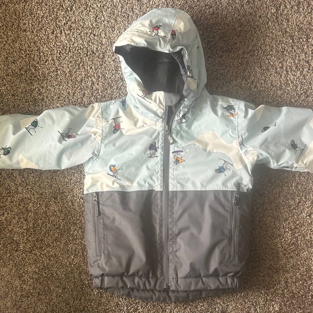 The North Face Kids' Light Gray and Blue Jacket